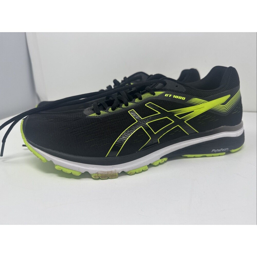Asics GT-1000 7 Mens Black Hazard Green Running Shoes sz 11.5 1011A042 NICE